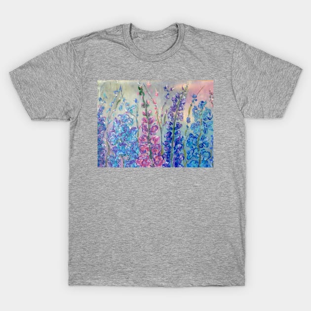 Blue flowers T-Shirt by Merlinsmates